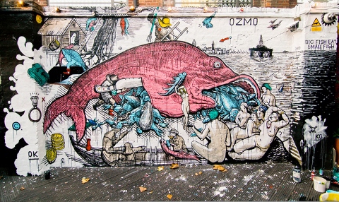 Rise up! La città che non dorme - Ozmo - Live painting